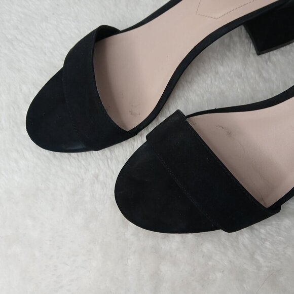 Women's Aldo Suede Low Block Heel Sandals Black Size 10 - Picture 7 of 10